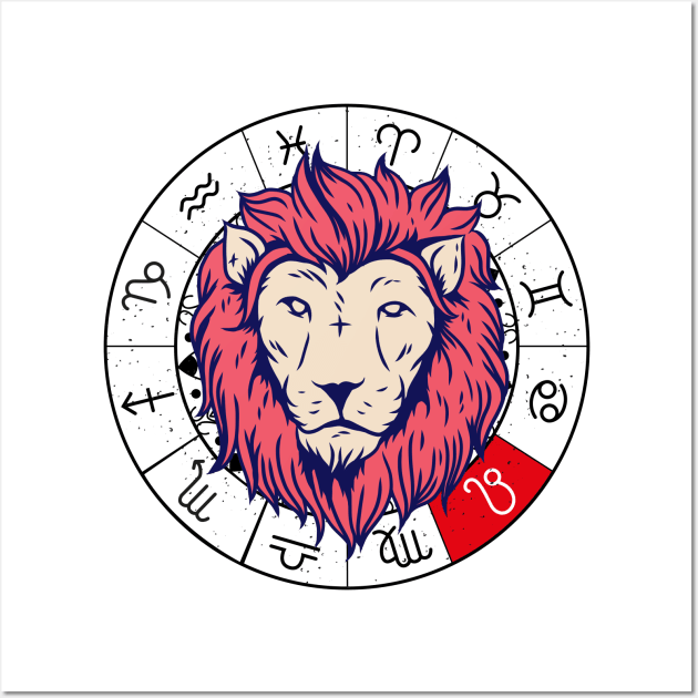 Lion star sign, zodiac sign horoscope Wall Art by 2P-Design